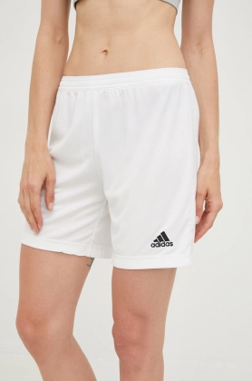 adidas Performance pantaloni scurti de antrenament Entrada 22 femei, culoarea alb, neted, high waist