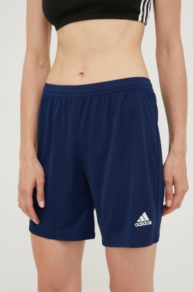 adidas Performance pantaloni scurti de antrenament Entrada 22 femei, culoarea albastru marin, neted, high waist