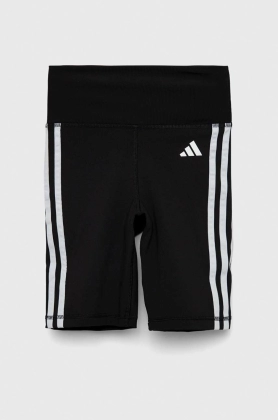 adidas Performance pantaloni scurti de antrenament Training Essentials femei, culoarea negru, cu imprimeu, high waist