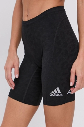 Adidas Performance Pantaloni scurti GU3825 femei, culoarea negru, material neted, medium waist