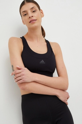 Adidas Performance sutien sport Run For The Ocean culoarea negru, neted