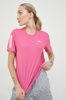 Adidas Performance tricou de alergare Own the Run culoarea roz