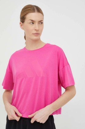 Adidas Performance tricou de antrenament Train Icons culoarea roz