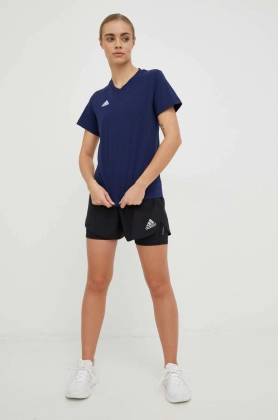Adidas Performance tricou din bumbac culoarea albastru marin