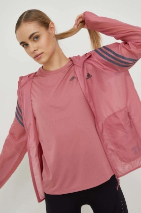 Adidas Performance windbreaker Run Icons culoarea roz, de tranzitie