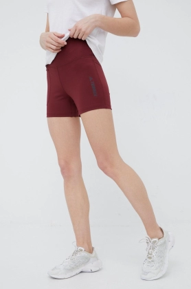 adidas TERREX pantaloni scurti sport Multi femei, culoarea bordo, neted, high waist