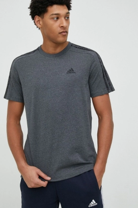 Adidas tricou din bumbac culoarea gri, melanj