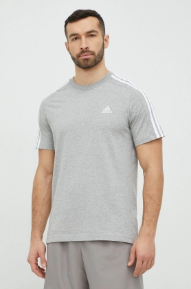 Adidas tricou din bumbac culoarea gri, neted