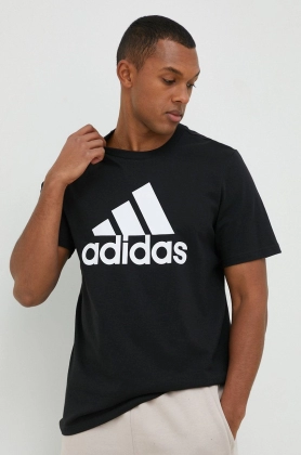 Adidas tricou din bumbac culoarea negru, cu imprimeu