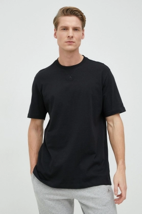 Adidas tricou din bumbac culoarea negru, neted