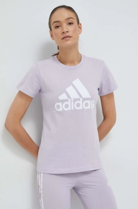 adidas tricou din bumbac culoarea violet