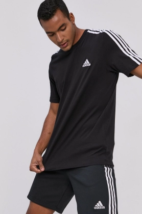 Adidas Tricou GL3732 barbati, culoarea negru, cu imprimeu