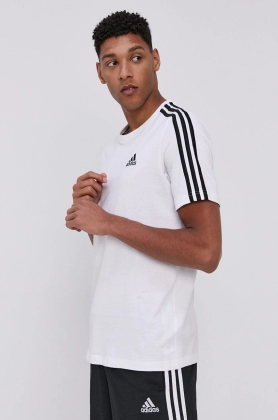 Adidas Tricou GL3733 barbati, culoarea alb, cu imprimeu