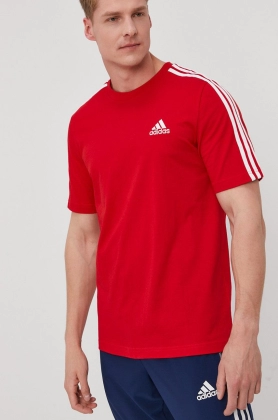 Adidas Tricou GL3736 barbati, culoarea rosu, cu imprimeu