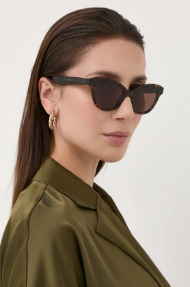 Alexander McQueen ochelari de soare AM0391S femei, culoarea maro
