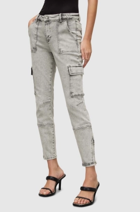 AllSaints jeansi femei, culoarea gri