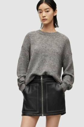 AllSaints pulover femei, culoarea gri