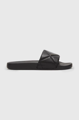 AllSaints slapi de piele BELL femei, culoarea negru, WF0005Z