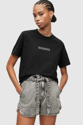 AllSaints tricou din bumbac culoarea negru