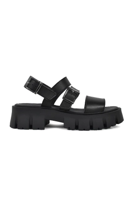 Altercore Sandale SUSIE VEGAN femei, culoarea negru, cu platforma