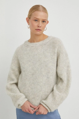 American Vintage pulover din amestec de lana femei, culoarea bej, calduros
