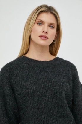 American Vintage pulover din amestec de lana femei, culoarea gri, calduros