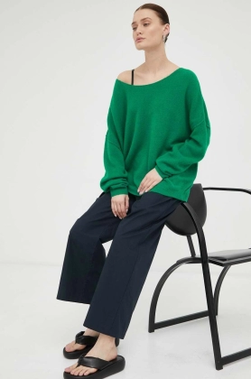 American Vintage pulover din amestec de lana femei, culoarea verde