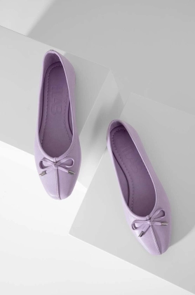 Answear Lab balerini de piele culoarea violet