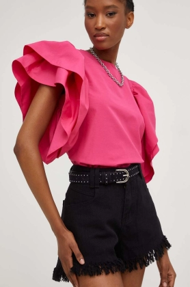 Answear Lab bluza din bumbac culoarea roz