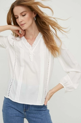 Answear Lab bluza femei, culoarea alb, cu imprimeu