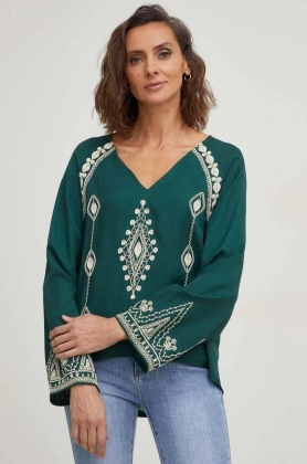 Answear Lab bluza femei, culoarea verde, modelator
