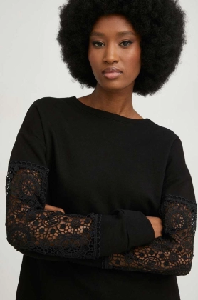 Answear Lab bluza x colectia limitata SISTERHOOD femei, culoarea negru, neted