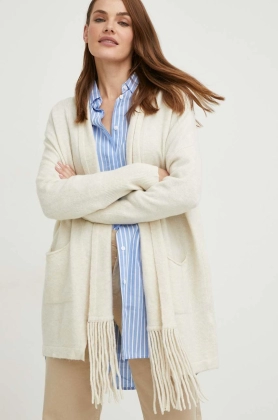 Answear Lab cardigan de lana femei, culoarea alb, light