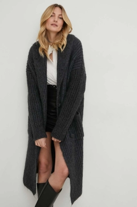 Answear Lab cardigan de lana femei, culoarea gri, calduros
