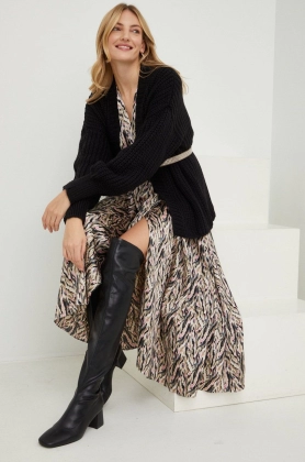Answear Lab cardigan din amestec de lana femei, culoarea negru, calduros