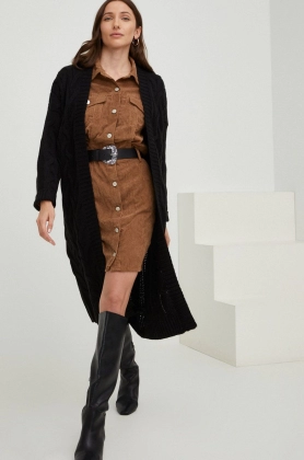 Answear Lab cardigan femei, culoarea negru, calduros