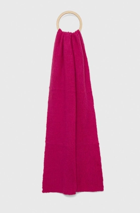 Answear Lab fular de lana culoarea roz, neted