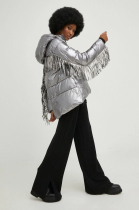 Answear Lab geaca femei, culoarea argintiu, de iarna