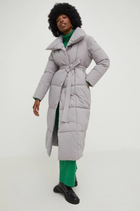 Answear Lab geaca femei, culoarea gri, de iarna