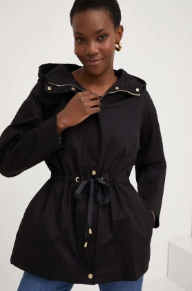 Answear Lab geaca femei, culoarea negru, de tranzitie, oversize
