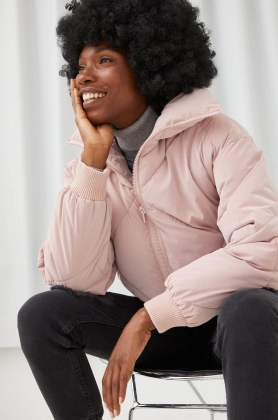 Answear Lab geaca femei, culoarea roz, de iarna