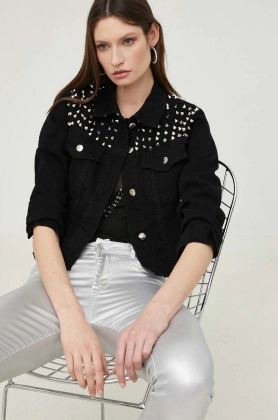 Answear Lab geaca jeans x colectia limitata SISTERHOOD femei, culoarea negru, de tranzitie, oversize
