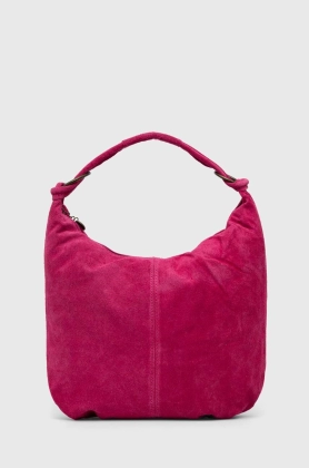 Answear Lab geanta de mana din piele intoarsa culoarea roz