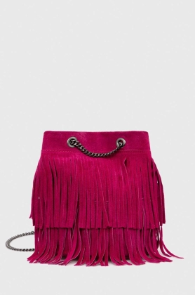 Answear Lab geanta de mana din piele intoarsa culoarea roz