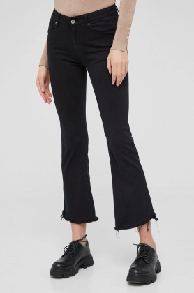 Answear Lab jeansi femei, culoarea negru, mulata, medium waist