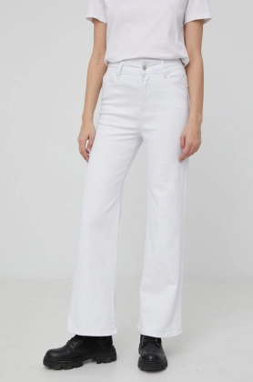 Answear Lab pantaloni femei, culoarea alb, high waist