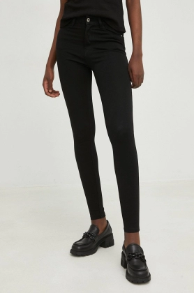 Answear Lab pantaloni femei, culoarea negru, mulata, medium waist