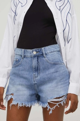 Answear Lab pantaloni scurti jeans femei, neted, high waist