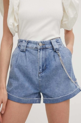 Answear Lab pantaloni scurti jeans femei, neted, high waist