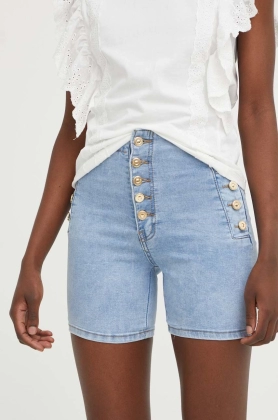 Answear Lab pantaloni scurti jeans femei, neted, high waist